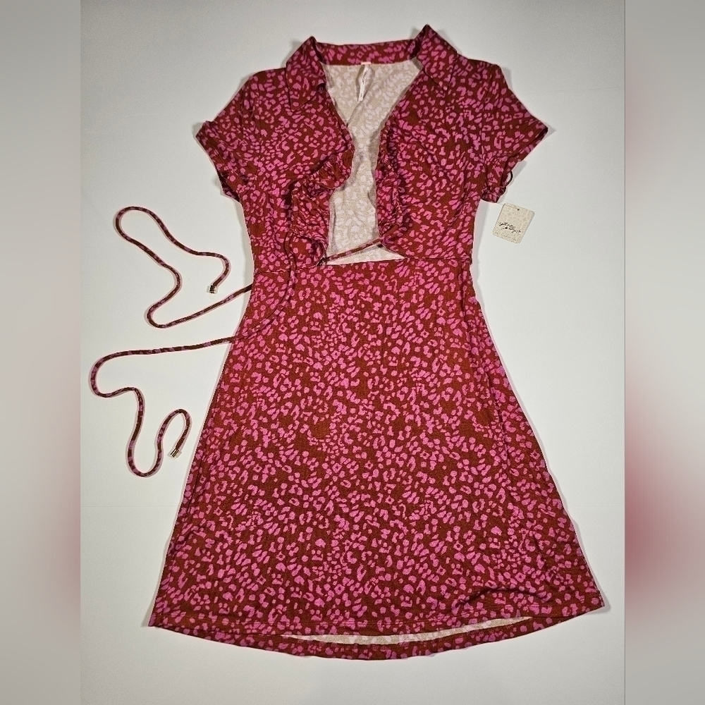 Free People Women's Marsaille Mini Dress Rust Combo Size Small NWT - Picture 7 of 16